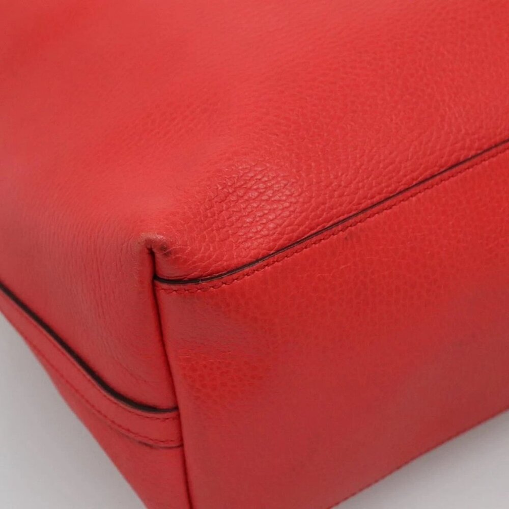 GUCCI Tote Bag Leather Outlet Red Gold 380118 - Picture 11 of 16